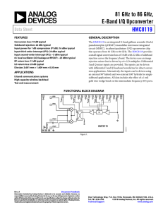 81 GHz to 86 GHz, E-Band I/Q Upconverter HMC8119 Data Sheet