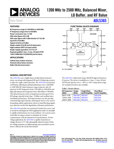 1200 MHz to 2500 MHz, Balanced Mixer,  ADL5365