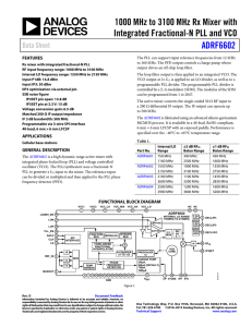 1000 MHz to 3100 MHz Rx Mixer with ADRF6602 Data Sheet