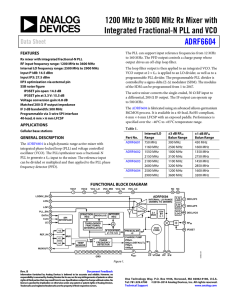 1200 MHz to 3600 MHz Rx Mixer with ADRF6604 Data Sheet