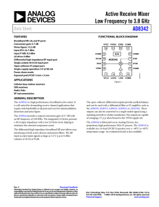 Active Receive Mixer Low Frequency to 3.8 GHz AD8342 Data Sheet