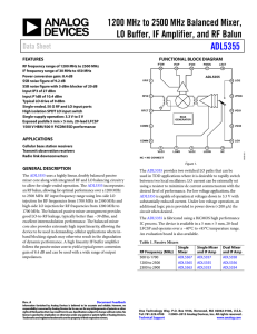 1200 MHz to 2500 MHz Balanced Mixer, ADL5355 Data Sheet