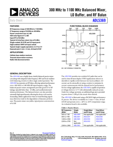 300 MHz to 1100 MHz Balanced Mixer, ADL5369 Data Sheet