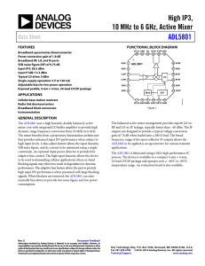 High IP3, 10 MHz to 6 GHz, Active Mixer ADL5801 Data Sheet