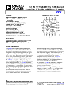 High IP3, 700 MHz to 2800 MHz, Double Balanced,