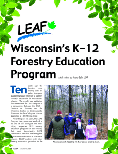 Wisconsin’s K-12 Forestry Education Program Ten