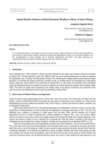 Impact Election Violence on Socio-Economic Situation in Africa: A Case... Mediterranean Journal of Social Sciences Josephine Kagwiria Kirimi MCSER Publishing, Rome-Italy