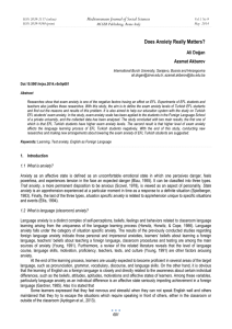 Does Anxiety Really Matters? Mediterranean Journal of Social Sciences Ali Doğan Azamat Akbarov