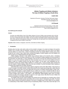 Inflation Targeting and Inflation Indicators: Mediterranean Journal of Social Sciences Leward Jeke