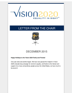 LETTER FROM THE CHAIR DECEMBER 2015