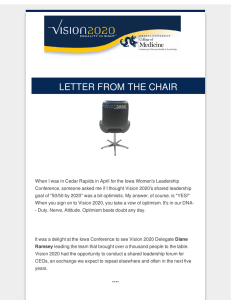 LETTER FROM THE CHAIR