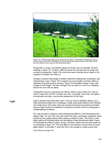 Figure 151—Aframed landscape view is shown with the topic of... provide scale as is the fence. Backlight (sun shining towards...