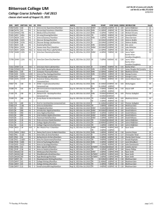 Bitterroot College UM College Course Schedule - Fall 2015