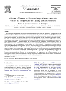 Inﬂuence of harvest residues and vegetation on microsite