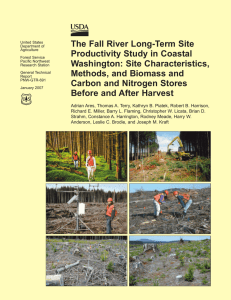 The Fall River Long-Term Site Productivity Study in Coastal Washington: Site Characteristics,