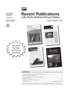 Recent Publications of the Pacific Northwest Research Station Fourth Quarter, 2011