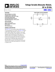 Voltage Variable Attenuator Module, DC to 20 GHz HMC-C053 Data Sheet