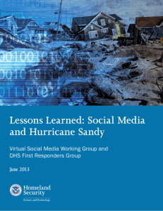 Lessons Learned: Social Media and Hurricane Sandy June 2013