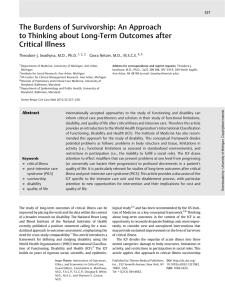 The Burdens of Survivorship: An Approach Critical Illness