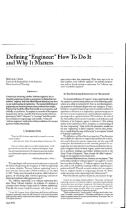 Why Defining &#34;Engineer:&#34; How To Do It and It Matters