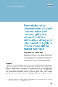 The relationship between international humanitarian and human rights law