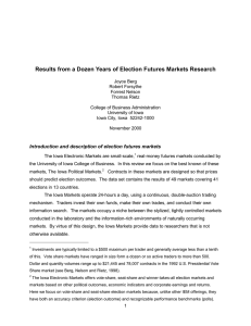 Results from a Dozen Years of Election Futures Markets Research