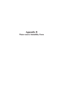 Appendix B Water-source Suitability Form