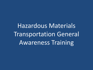 Hazardous Materials Transportation General Awareness Training