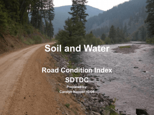 Soil and Water Road Condition Index SDTDC Prepared by: