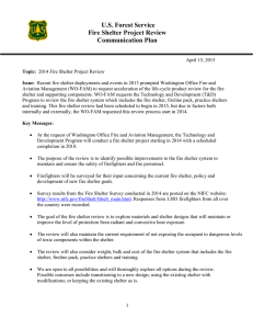 U.S. Forest Service Fire Shelter Project Review Communication Plan