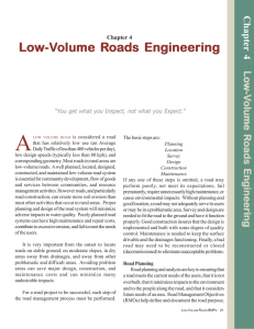 Low-V olume R oads Engineering Low-Volume R
