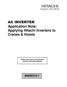 Application Note: Applying Hitachi Inverters to Cranes &amp; Hoists