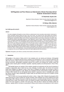 Self-Regulation and Peer Influence as Determinants of Senior Secondary School