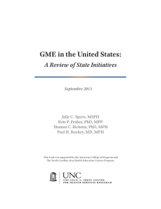 GME in the United States: A Review of State Initiatives