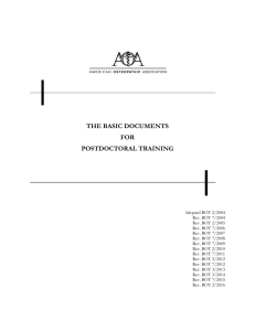 THE BASIC DOCUMENTS FOR POSTDOCTORAL TRAINING