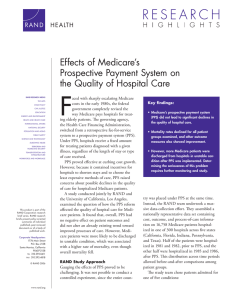 F Effects of Medicare’s Prospective Payment System on the Quality of Hospital Care