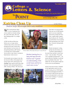 W Katrina Clean Up Student helps Mississippi hurricane residents