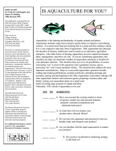 IS AQUACULTURE FOR YOU? OHSU-FS-039 by Frank R. Lichtkoppler and James M. Ebeling.