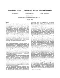 Generalizing WYSIWYT Visual Testing to Screen Transition Languages