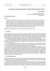 Learning from Teaching in Communities: The Role of Higher Education... Mediterranean Journal of Social Sciences Mr Zamo Hlela MCSER Publishing, Rome-Italy