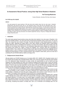 An Assessment of Sexual Practices  among Urban High School... Mediterranean Journal of Social Sciences Prof Taruvinga Mushoriwa MCSER Publishing, Rome-Italy