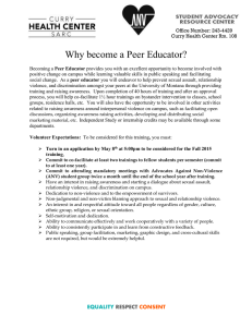Why become a Peer Educator?