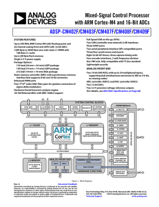 Mixed-Signal Control Processor with ARM Cortex-M4 and 16-Bit ADCs / ADSP-CM402F