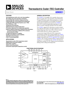 Thermoelectric Cooler (TEC) Controller  ADN8831 Data Sheet