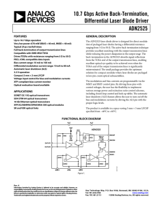 10.7 Gbps Active Back-Termination, Differential Laser Diode Driver ADN2525