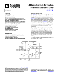 11.3 Gbps Active Back-Termination, Differential Laser Diode Driver ADN2526 Data Sheet