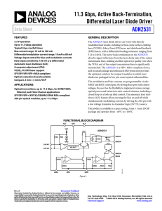 11.3 Gbps, Active Back-Termination, Differential Laser Diode Driver ADN2531 Data Sheet