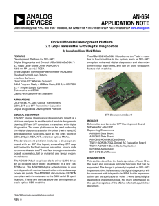 AN-654 APPLICATION NOTE Optical Module Development Platform 2.5 Gbps Transmitter with Digital Diagnostics