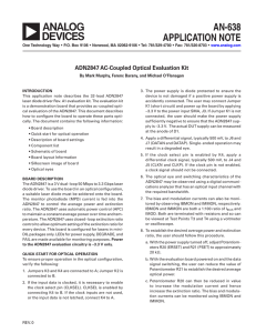 AN-638 APPLICATION NOTE ADN2847 AC-Coupled Optical Evaluation Kit