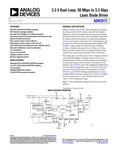 3.3 V Dual-Loop, 50 Mbps to 3.3 Gbps Laser Diode Driver ADN2872